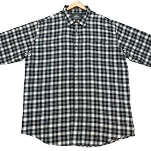 Crofts Barrow Shirt Men XXL Black White Plaid Quick Dri Flannel Vented Twill EUC